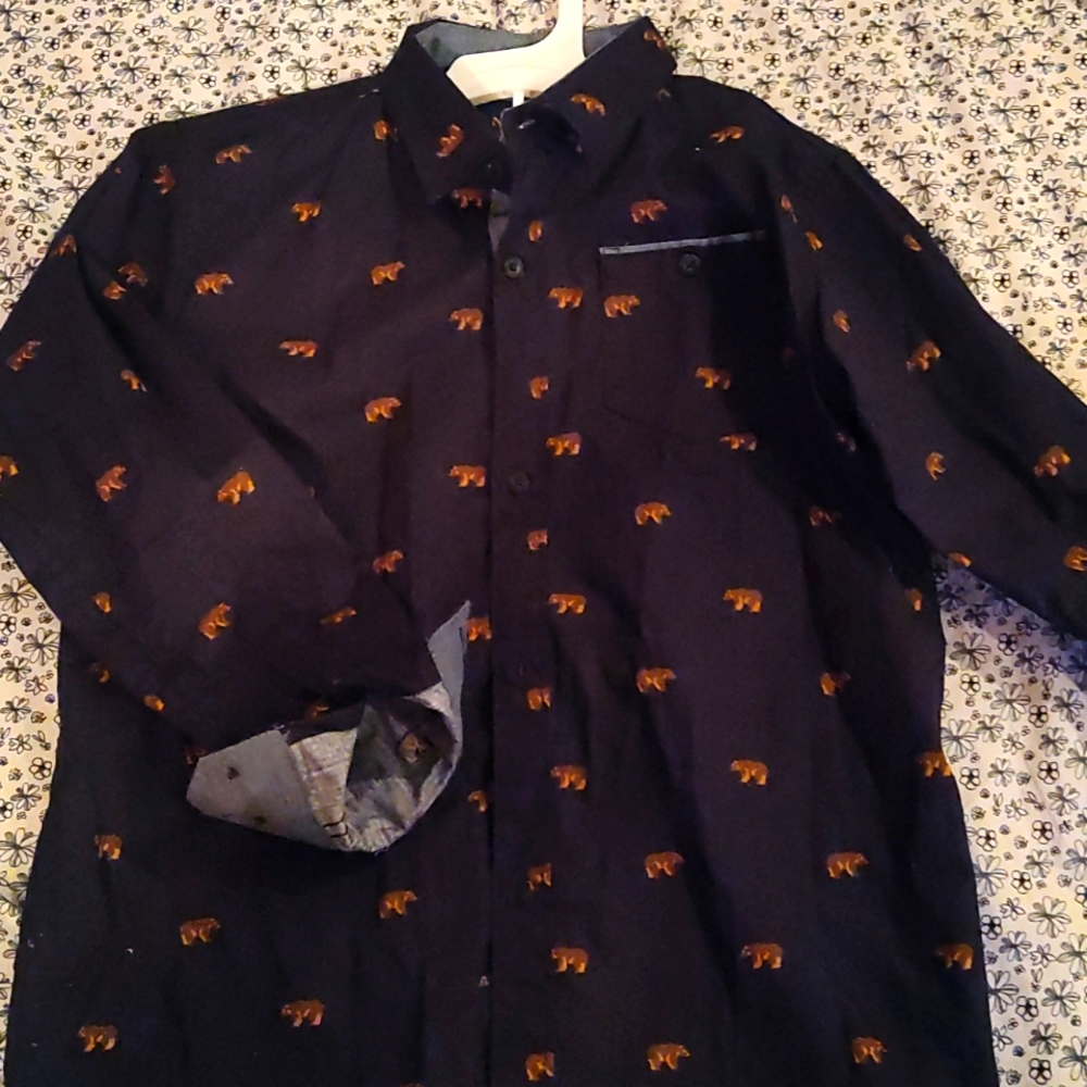NOMAD Button Down Shirt w/ Bear Print